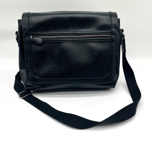 ALDO Leather Messenger Bag, Briefcase, Unisex Black - Picture 3 of 12
